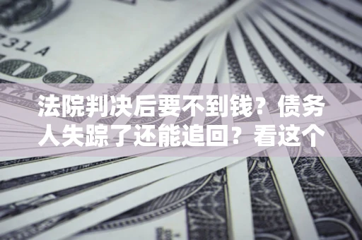 武汉法院判决后要不到钱？债务人失踪了还能追回？看这个方法！