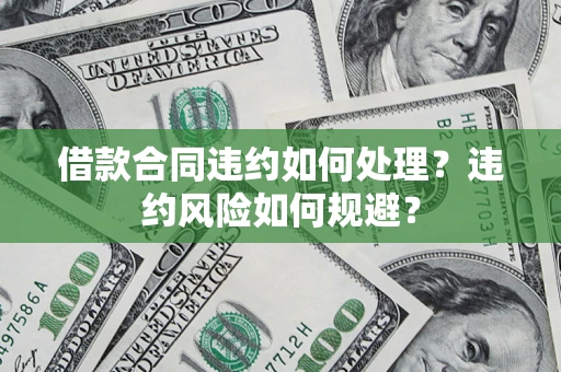 武汉借款合同违约如何处理？违约风险如何规避？
