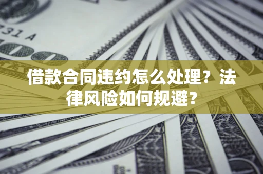 武汉借款合同违约怎么处理？法律风险如何规避？