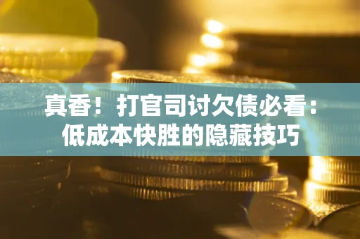 武汉真香！打官司讨欠债必看：低成本快胜的隐藏技巧